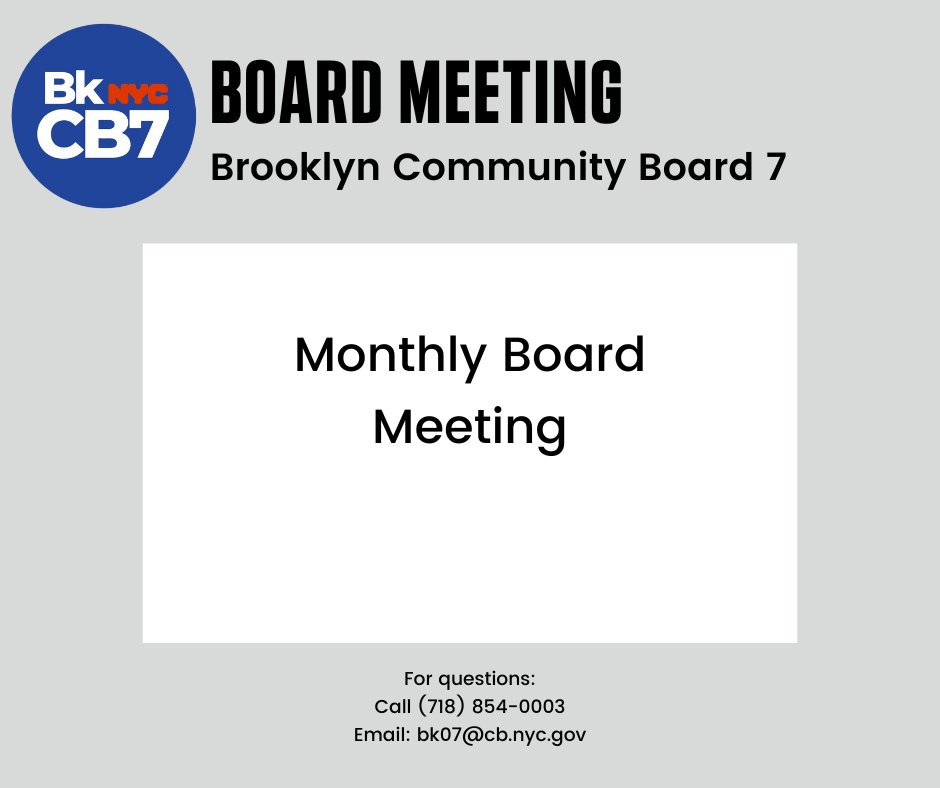 Brooklyn Community Board 7 tweet media
