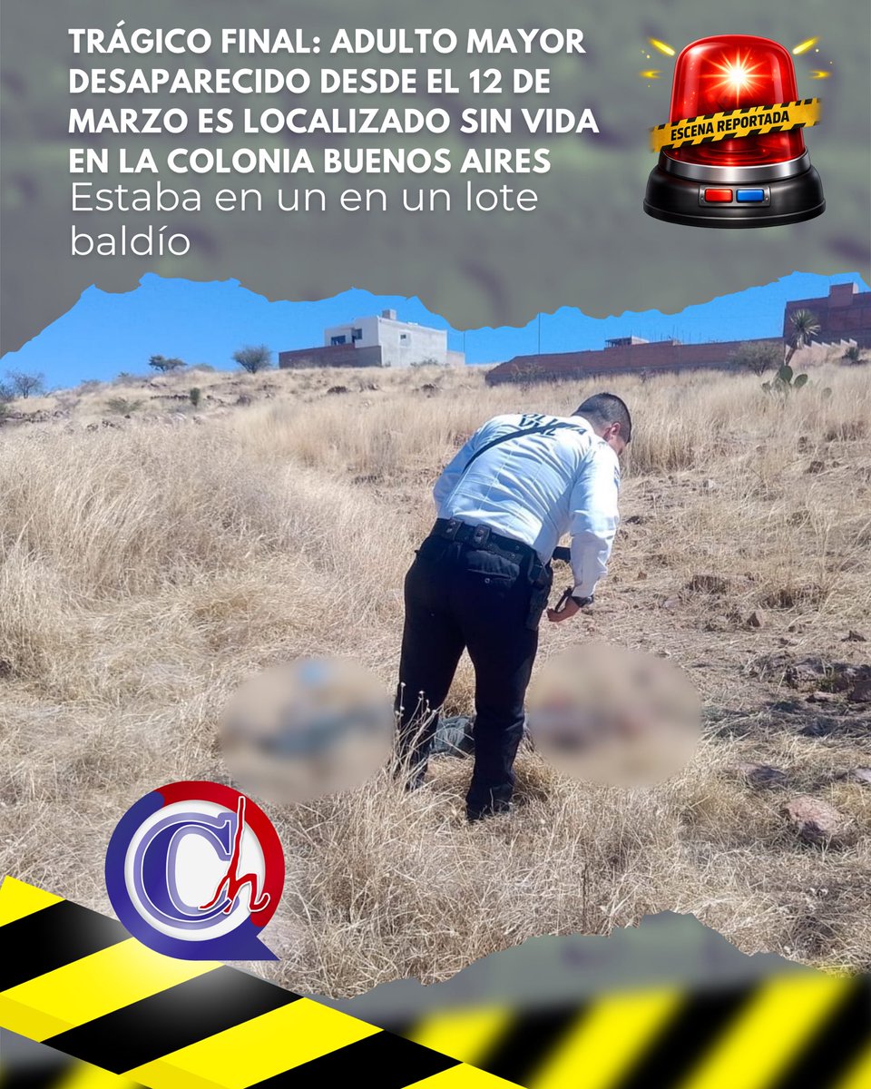 Al revisarlo, personal de la Cruz Roja Mexicana confirmó que se trataba de una persona ya sin signos vitales, cuya muerte tenía ya más de 24 horas.
 contactohoy.com.mx/e7bz