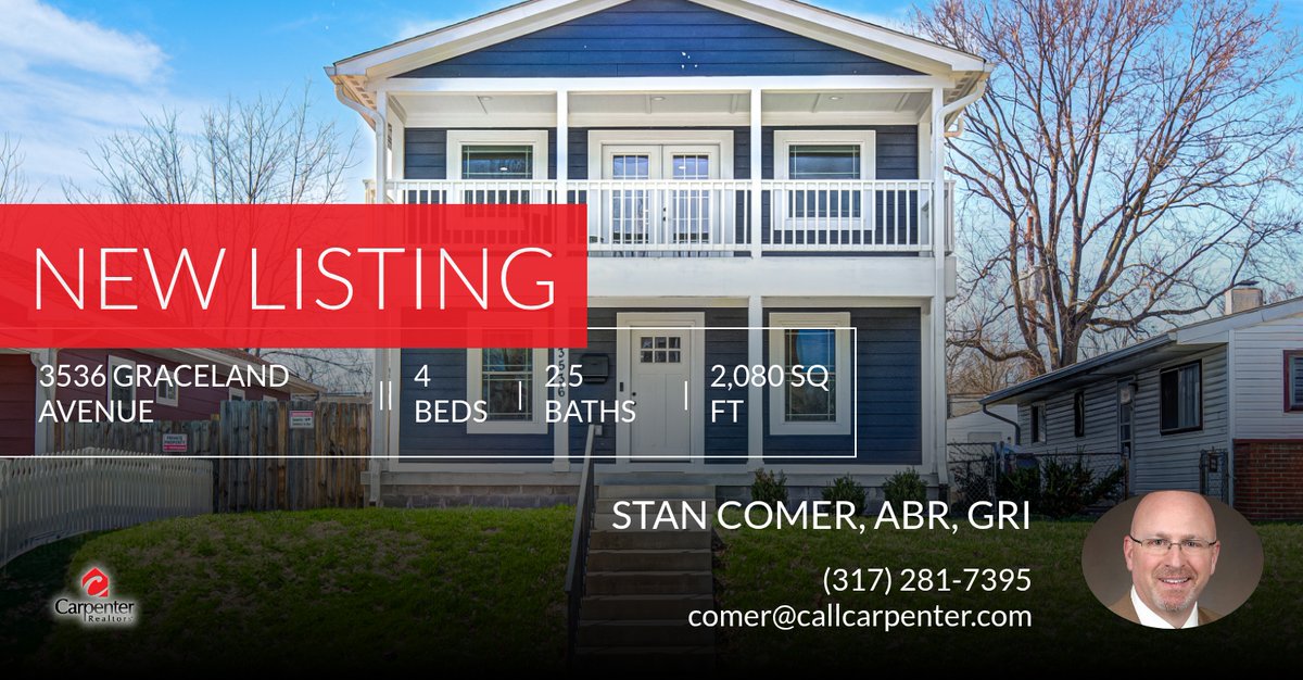📍 New Listing 📍 Take a look at this fantastic new property that just hit the market located at 3536 Graceland Avenue in Indianapolis. Reach out here or at (317) 281-7395 for more information!

Stan Comer, ABR, GRI
3... homeforsale.at/3536_GRACELAND…