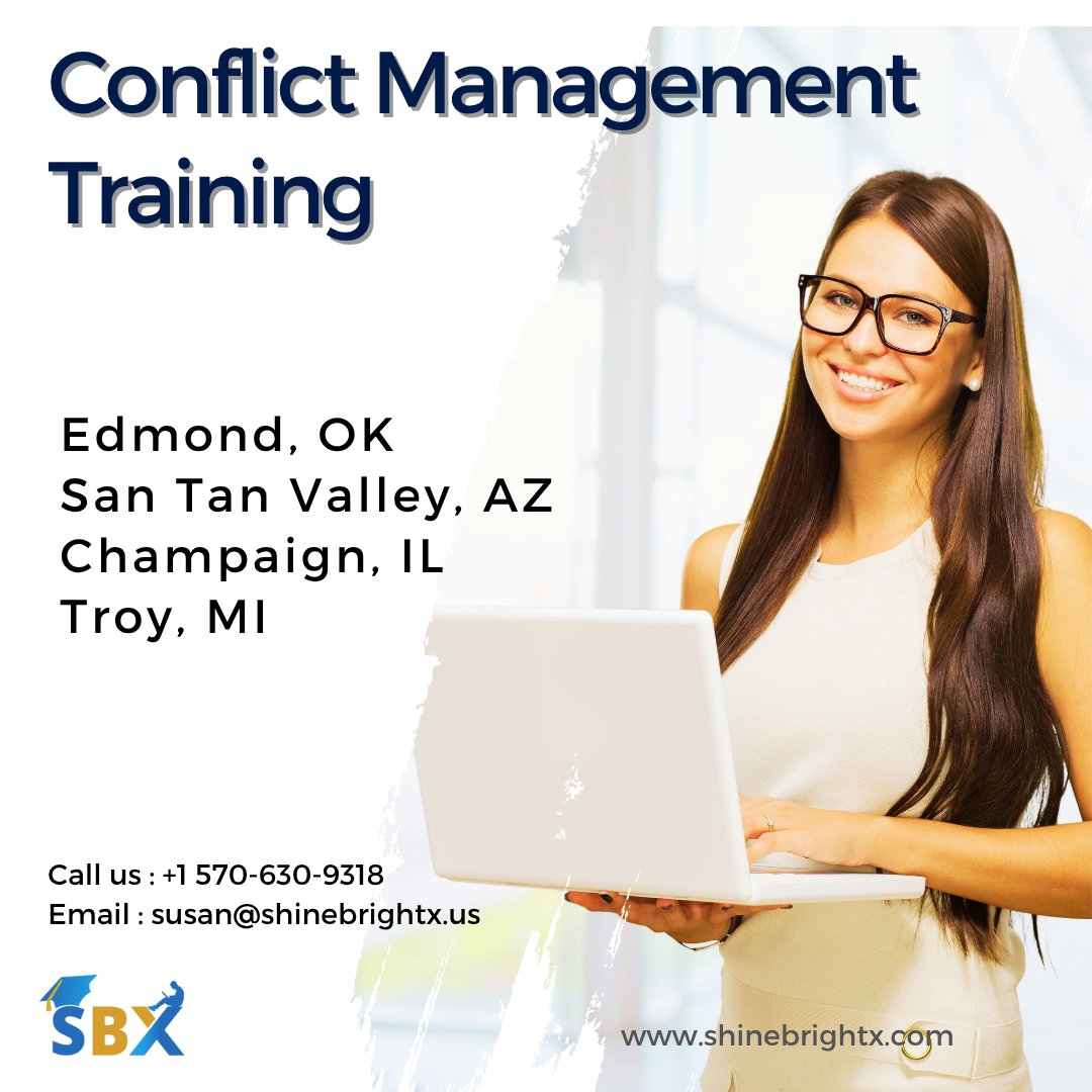ShineBrightX's tweet image. Conflicts are a natural part of any workplace, but handling them effectively is a key leadership skill.
Learn more: bit.ly/3Gcofss
#conflictmanagement #conflictresolution #usatraining #edmond #oklahoma #santanvalley #az #arizona #champaign #il #illinois #troy #michigan