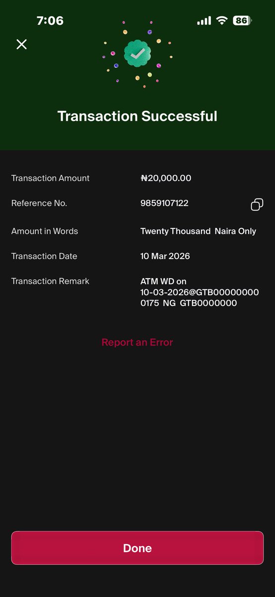 DENODETECH's tweet photo. @yabaleftonline I attempted to withdraw money from @gtbank ATM with my @wemabank @alat_ng card. The transaction was processed (as my account was debited), but no cash was dispensed. This happened since 10th of march 2026. I’m yet to get my refund. Resolve ASAP. https://t.co/tBFjNfVIir