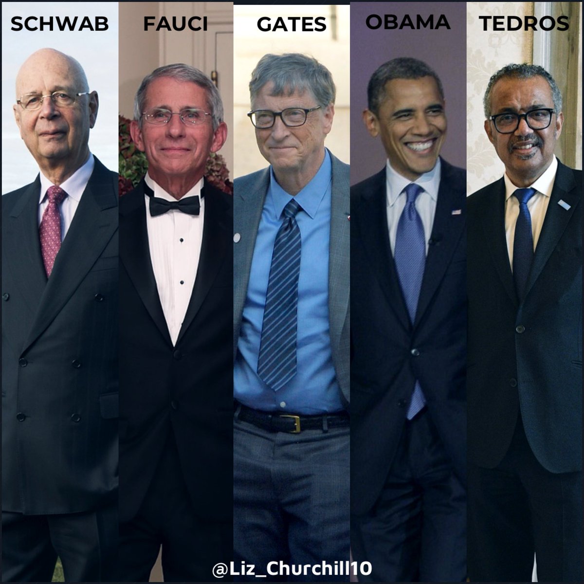 The Epstein Files show unprecedented criminality with these Pandemic Planners:

Schwab: “We need a Great Reset”

Fauci: “We’ll definitely have a Surprise Pandemic”

Gates: “Everyone must be vaccinated”

Obama: Funds Gain of Function Research with Fauci 

WHO: Owned by Bill Gates