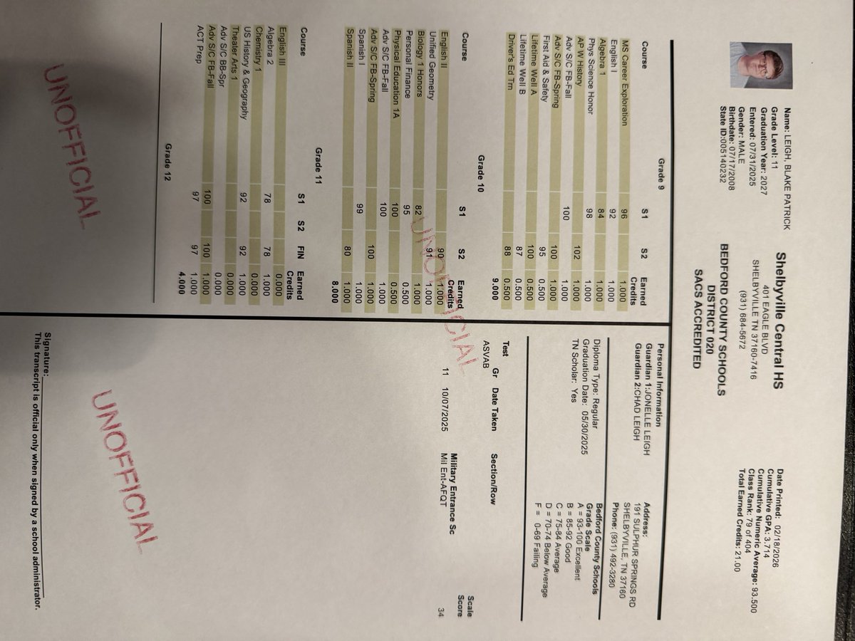 Blake Leigh OL/DT 2027 tweet media