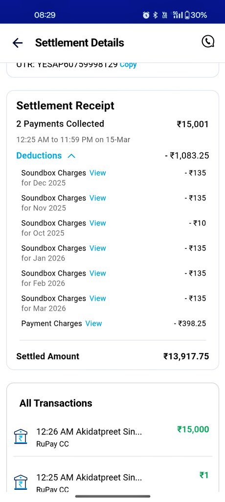 RamTotta94125's tweet image. Dear Paytm, charging rental for a Soundbox I never ordered is nothing but a scam. Stop this unethical deduction immediately and refund my money. @Paytm @RBI 
#PaytmScam #ConsumerRights #IranWar #sstvi #qsmp2 #brøndby #Perú