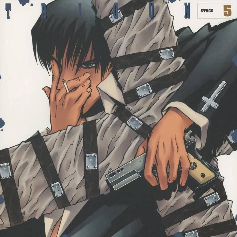 90sPiictures's tweet photo. Trigun artworks https://t.co/DbA9HNIMle