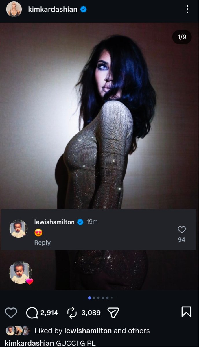 LH44Fanpage8's tweet photo. Lewis Hamilton liked and lift a comment under kim kardashian post https://t.co/IaVStYWhG5