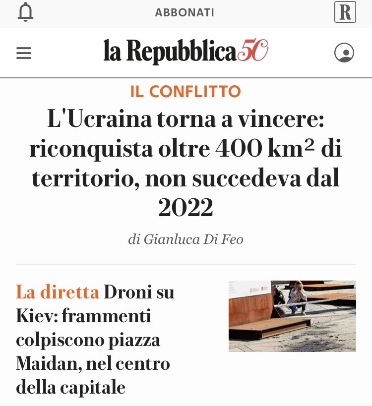 Questa e’ Linformazzioneh che sgorga dalla cloaca <a href="/repubblica/">Repubblica</a> 
Chi la compra e’ fesso.