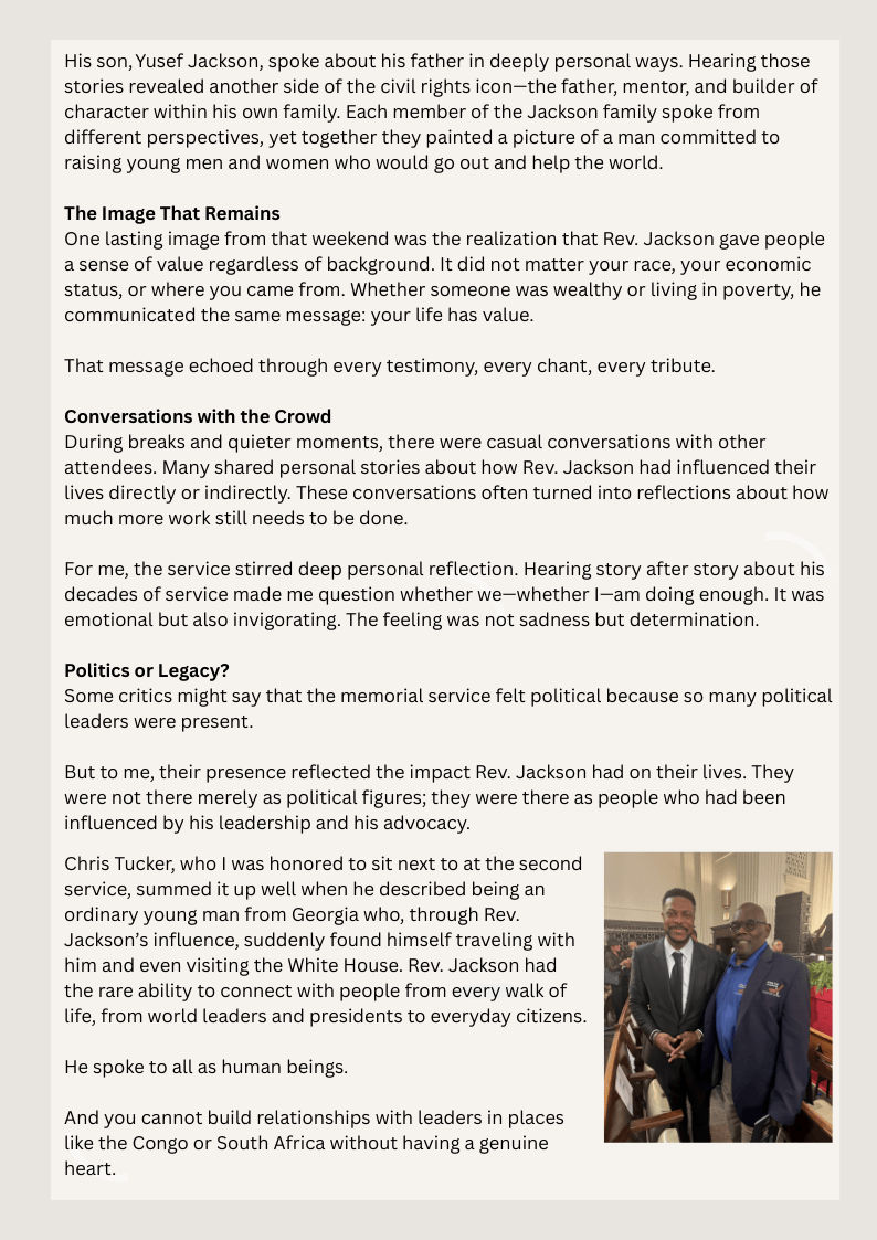 RiseUpAcademyNW's tweet photo. Dr. Terry Metcalf, our Dean of Instruction reflects on attending Rev. Jesse Jackson’s memorial in Chicago.

One message echoed throughout the service: every life has value. “I am somebody.”
Join our email list: https://t.co/mGXSwd3OZc
#RiseJesseRise #RiseUpAcademy #IAmSomebody https://t.co/lsWQF34MQ3