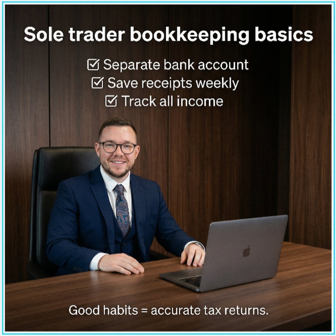 berneandco's tweet image. Sole trader bookkeeping basics

✔️ Separate bank account
✔️ Save receipts weekly
✔️ Track all income

Good habits = accurate tax returns.

#SoleTraderNI #BusinessTipsUK #TaxReady #BerneAndCoAccountancyServices