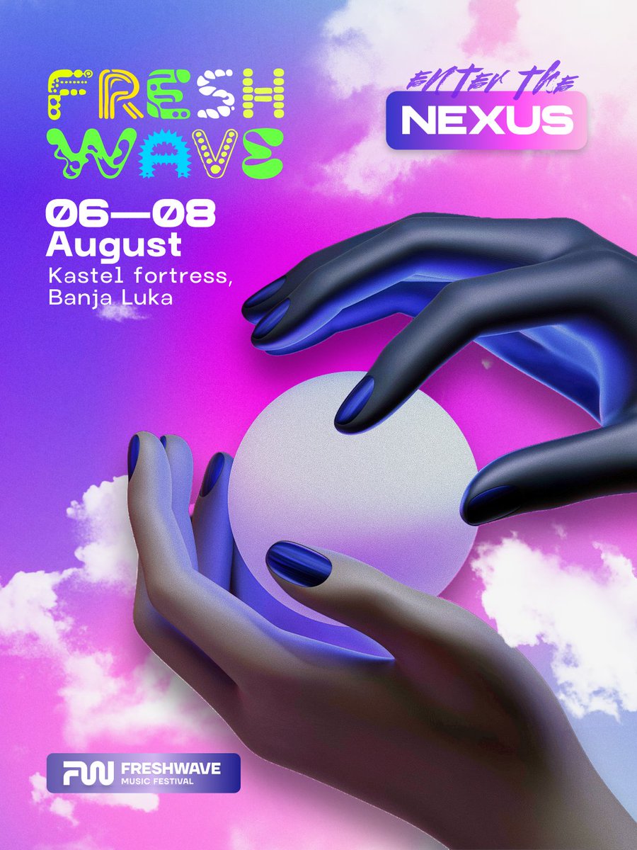 freshwavefest's tweet photo. Music. People. Sound. Energy. Different rhythms unite into one pulse — Nexus. 🔮

Where paths converge, rhythms align, and thousands become one energy. ⚡️

This summer it comes to life at Freshwave Festival.

📅 06–08 August
Enter the Nexus. 💥 https://t.co/rYxYYUYlvv