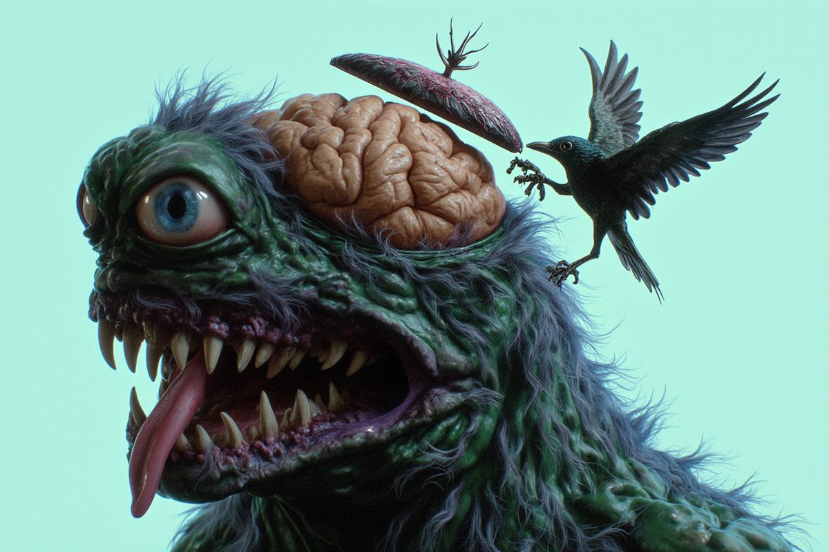 Brain creature illustration