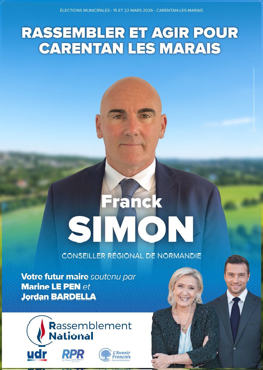 #RN50 #Carentanlesmarais 
le RN, avec sa liste Rassembler et agir pour Carentan les Marais, a 7 conseillers municipaux.
Merci aux électeurs normands.