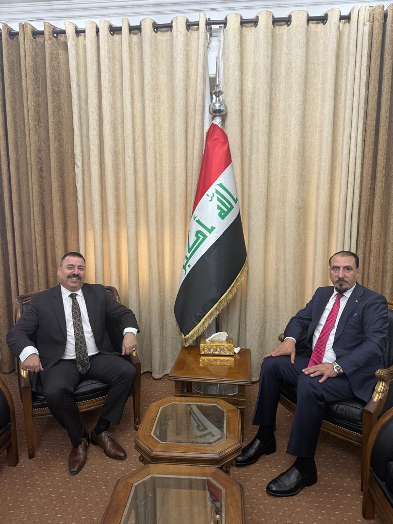 DamascusIraq's tweet photo. استقبل القائم بالاعمال المؤقت  جبير شلال عكاب في دمشق السيد ميخائيل شاتزيكوري القائم بالأعمال القبرصي في مبنى السفارة بناءً على طلبه.
جرى خلال اللقاء بحث تطوير العلاقات الثنائية بين العراق وقبرص وسبل تعزيز التعاون بما يخدم مصالح البلدين، 
رابط الخبر
https://t.co/EGf72mjcoa https://t.co/Y4HphfEXdG