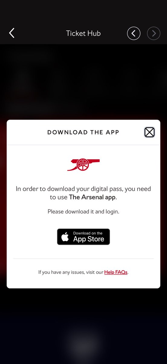 aka_elite's tweet photo. @ArsenalBallots hey mate having mare atm I removed my passed from my wallet because they weren’t updated, went back to download them from the app and now I’m getting this message 😭 should I just give them a call tomorrow because I’m not too sure how I’ll attend tomorrow now 😅 https://t.co/1ieenaOOO0
