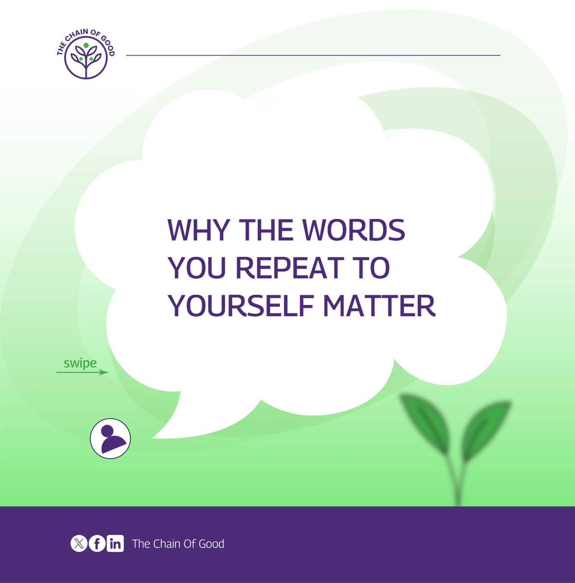 TCOGfoundation's tweet photo. The things you say to yourself matters more than you know. It does something to your brain.

Don't stop speaking positively to yourself.

Learnt something new? Follow us @TCOGfoundation for more educational contents like this

#tcog #affirmation https://t.co/hevoy0T7LN