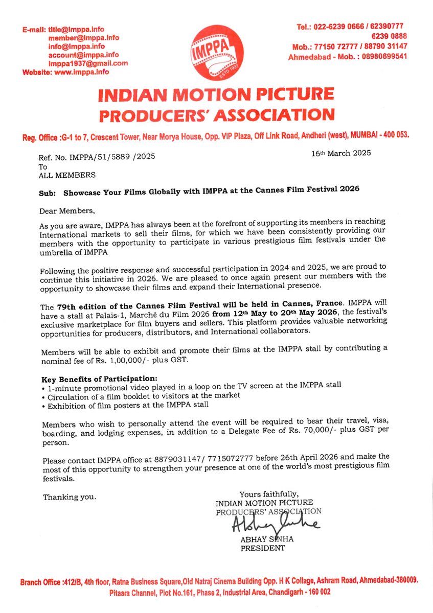INDIAN MOTION PICTURE PRODUCERS' ASSOCIATION tweet media