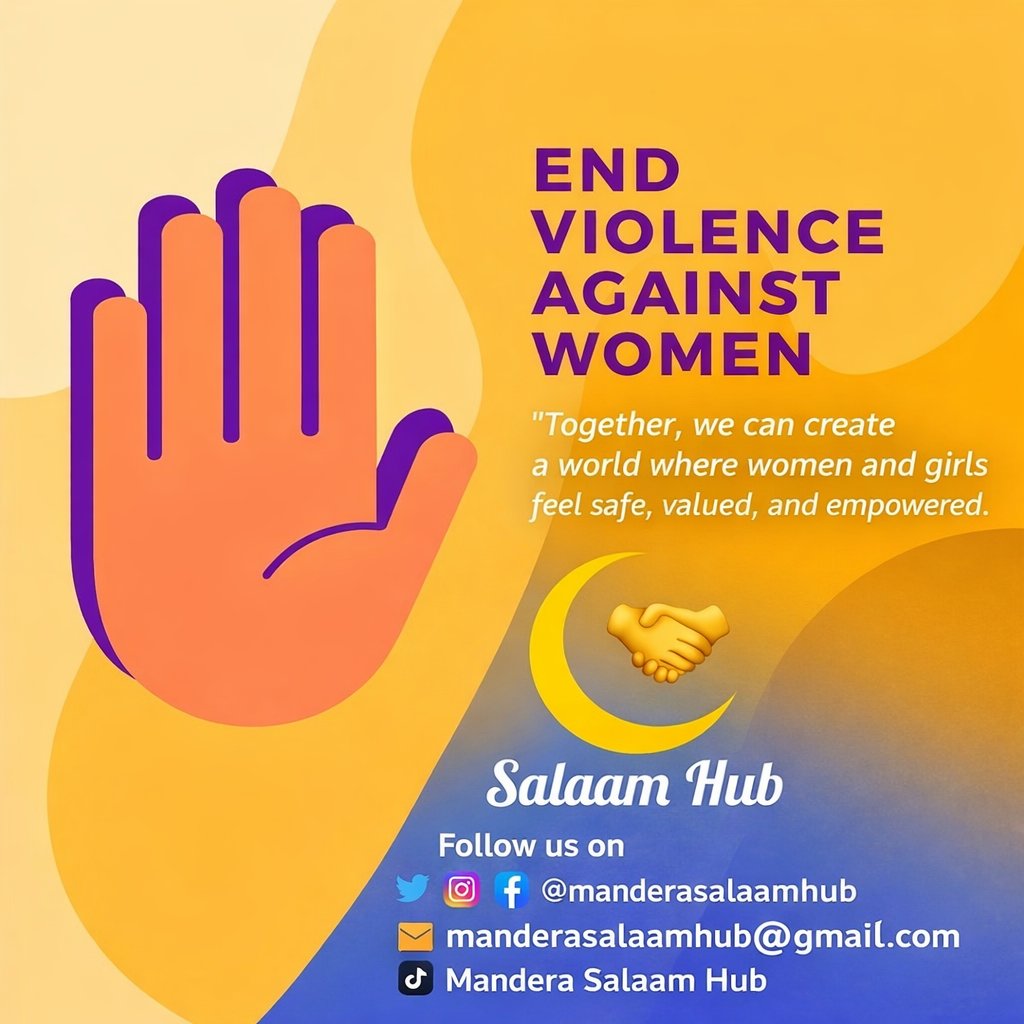 At Salaam Hub, we stand for dignity, safety, and respect for every woman. Violence against women must end — our communities must protect, support, and empower women and girls.

#EndViolenceAgainstWomen #StopGBV #ProtectWomen #SalaamHub #HumanRights