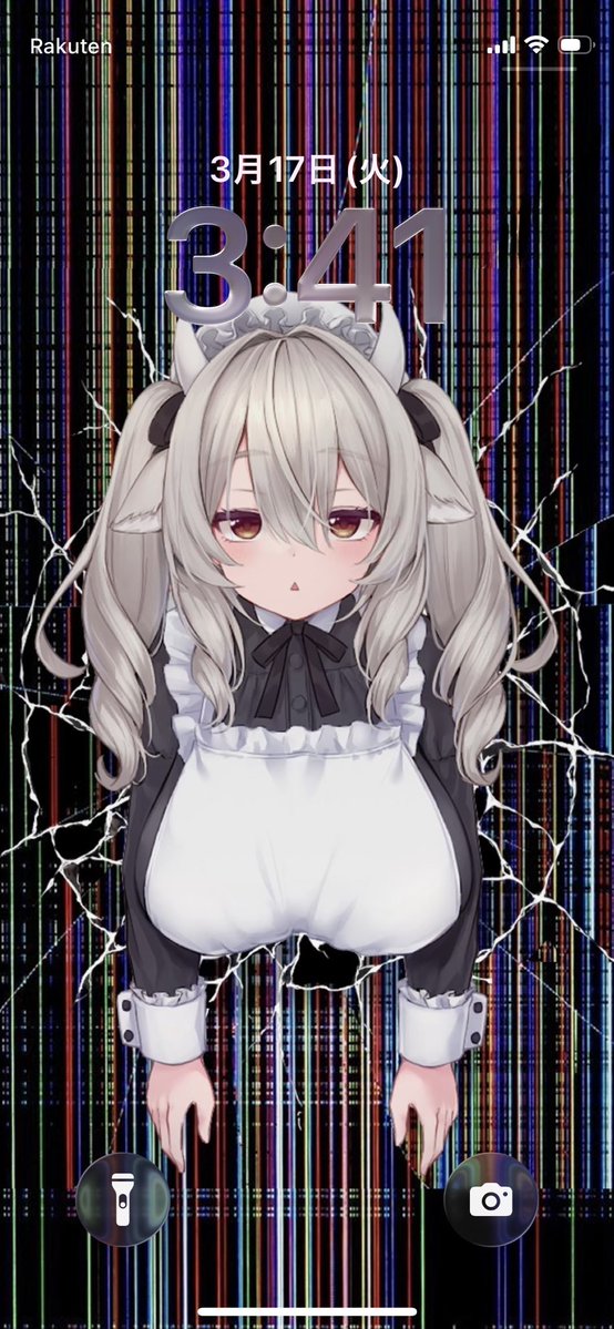 左のロック画面に右のクリアステッカーをスマホの裏に貼ると……? 