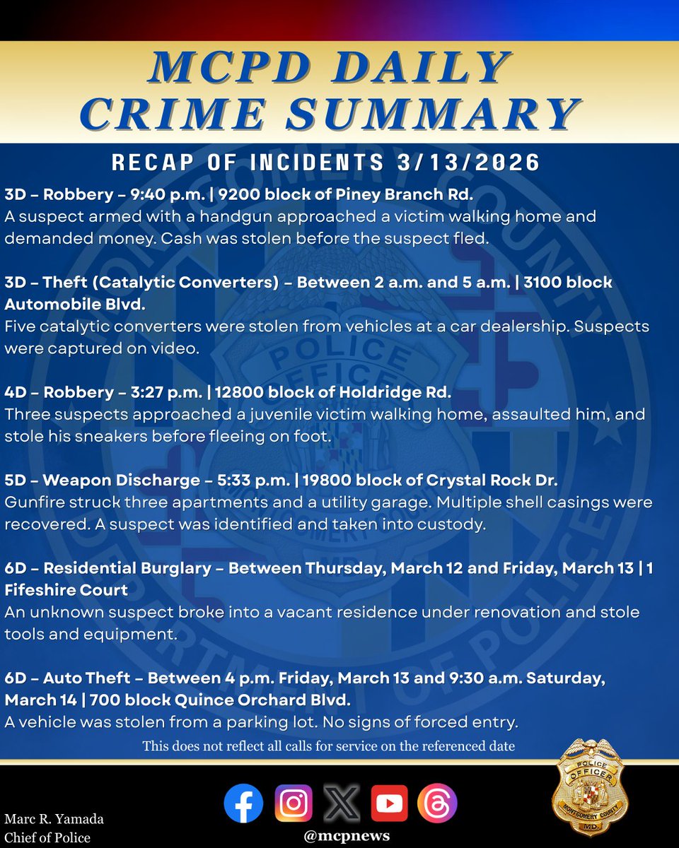 Montgomery County Department of Police tweet media