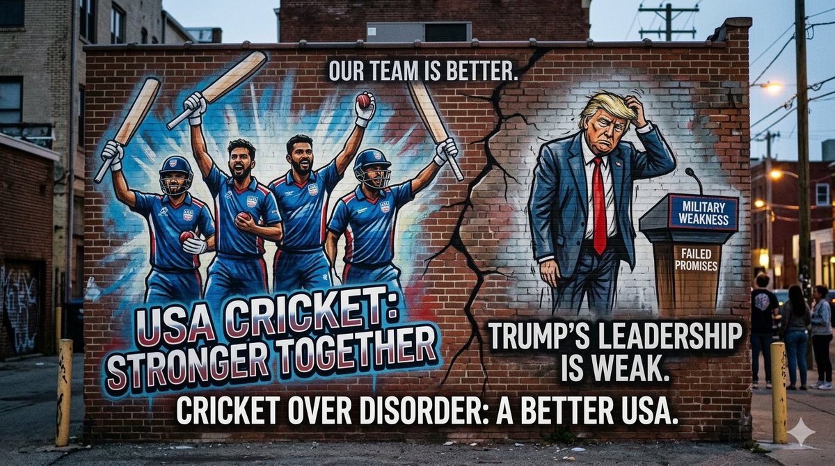 tsanyog's tweet photo. US CRICKET TEAM IS BETTER THAN US MILITARY 
#IranMassacre‌ #IranWar‌ https://t.co/PaaGxNxvdY