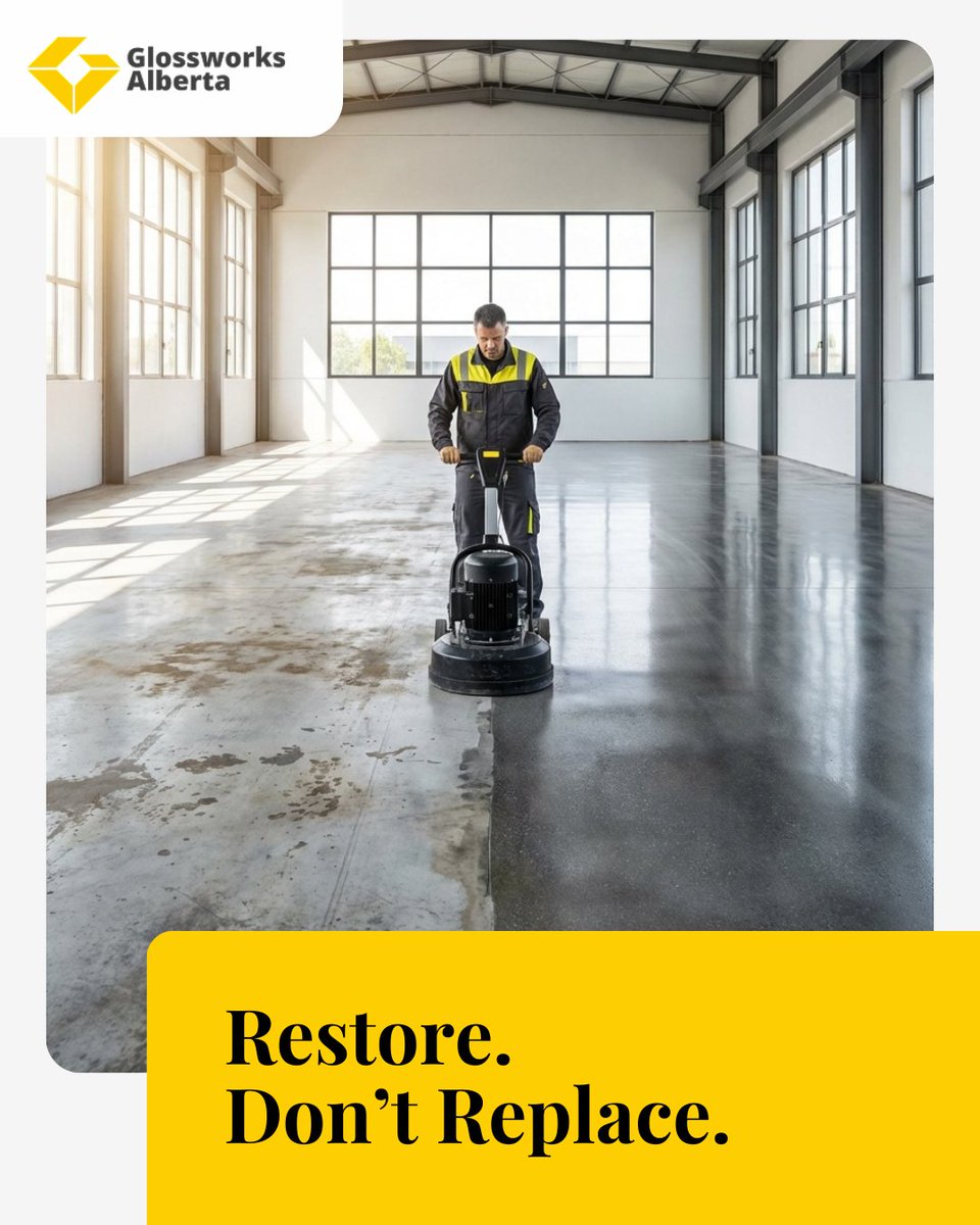 GlossWorksAB's tweet photo. Concrete replacement is costly and disruptive—often, it’s unnecessary. Restore your concrete with expert repair and protective coatings for a refreshed, durable look—no major renovations needed. Explore options: https://t.co/lJkAt9QRCJ https://t.co/h85oY6RCWQ