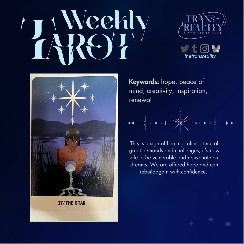 thetransreality's tweet photo. π WEEKLY TAROT π
Greetings Galactic Wanderers! π«
β¨This week we have drawn for you the Star from the Modern Manga Tarot by Hera David.
#voltron #vld #tarot #transreality #weeklytarot #weeklytarotdraw https://t.co/k5Lpxh0h7r
