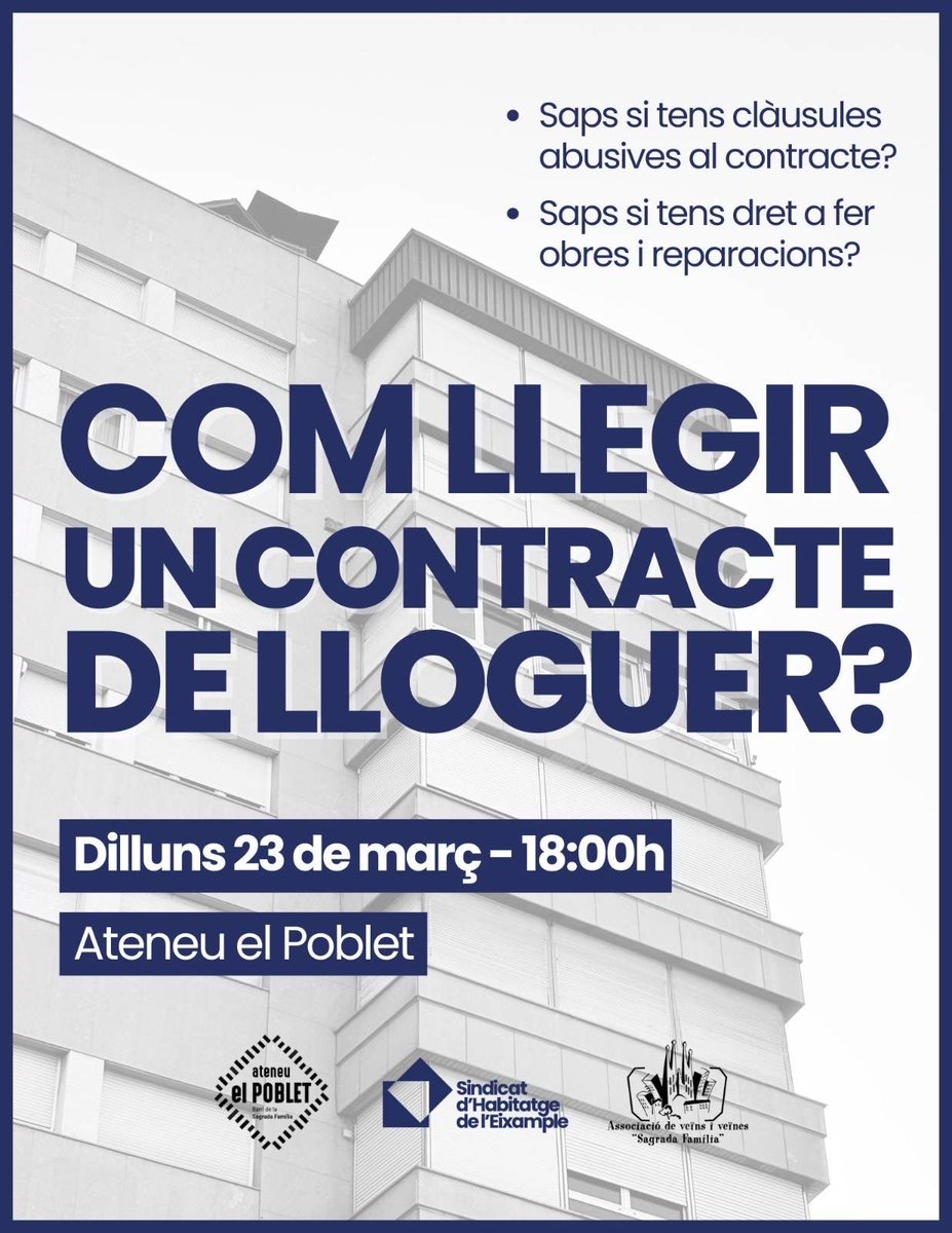 Sindicat d'Habitatge de l'Eixample tweet media