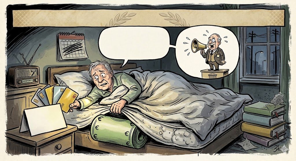 BerlinCaller's tweet photo. Die Experten der Riksbank raten: Bunkert Bargeld für den Notfall!Während wir über KI schwadronieren, erinnert uns ein simpler Stromausfall daran, dass deine Goldkarte im Ernstfall nur ein mittelmäßiger Eiskratzer ist. 94€ unter die Matratze das Beruhigungslie für Erwachsene. 😉 https://t.co/I3iUhdquPp