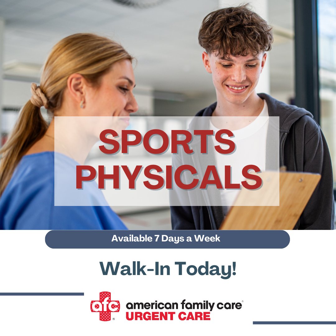 AFCwestorange's tweet photo. Spring sports season is just around the corner. Visit AFC Urgent Care for a convenient sports physical https://t.co/Y58io6h888