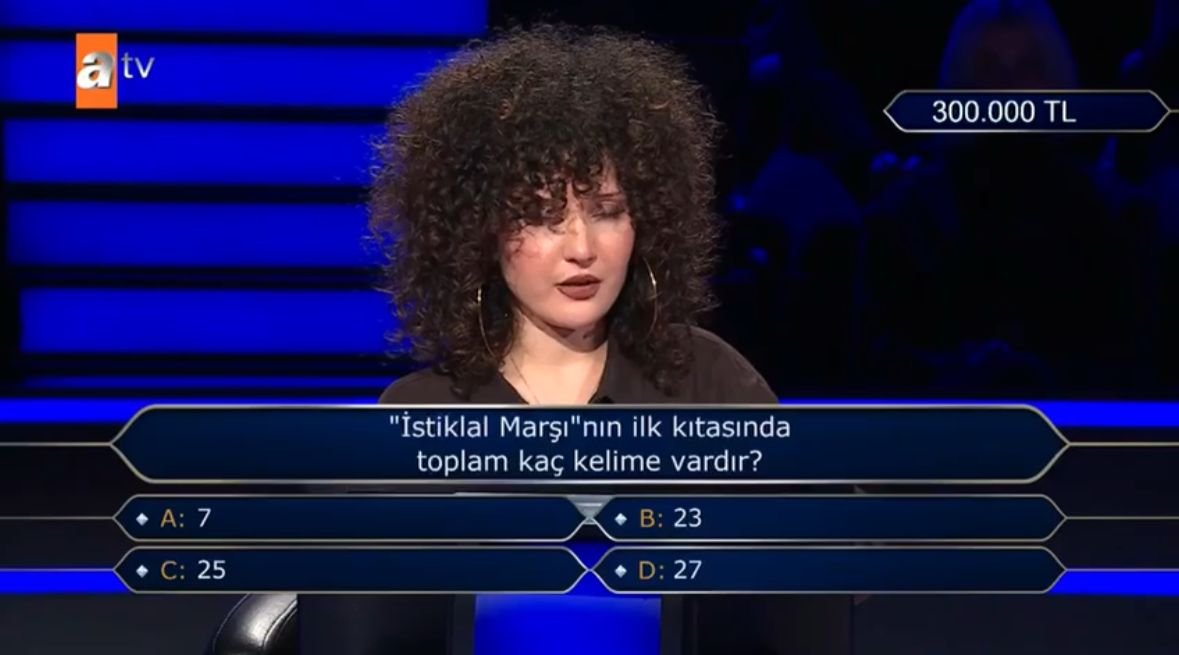 milyonersoru's tweet photo. 🗳️ Kim Milyoner Olmak İster yarışmasında yarışmacıyı düşündüren soru:

Hepsini tek tek sayabilir misin? 🙃 https://t.co/6ecPUeajRA