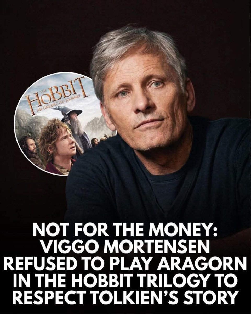 Lordoftheringsu's tweet image. Did you know why Viggo Mortensen didn’t appear in The Hobbit as Aragorn?

When discussions began about bringing Aragorn back to the screen, Viggo Mortensen chose to step away. His reason was simple but powerful: Aragorn is not part of the story being told in the source material.