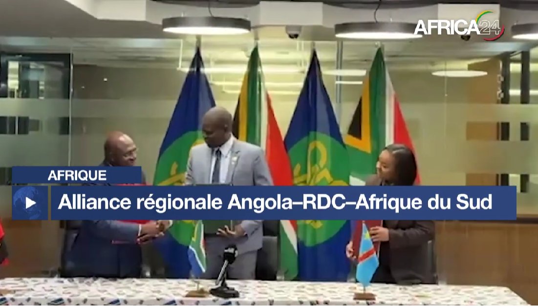 La 🇨🇩#RDCongo, l’🇦🇴#Angola et l’🇿🇦#AfriqueduSud ont officialisé la création d’un mécanisme tripartite de dialogue et de coopération. Cette initiative vise à renforcer la coordination stratégique entre les trois nations, concrétisée par la signature d’un protocole d’accord.