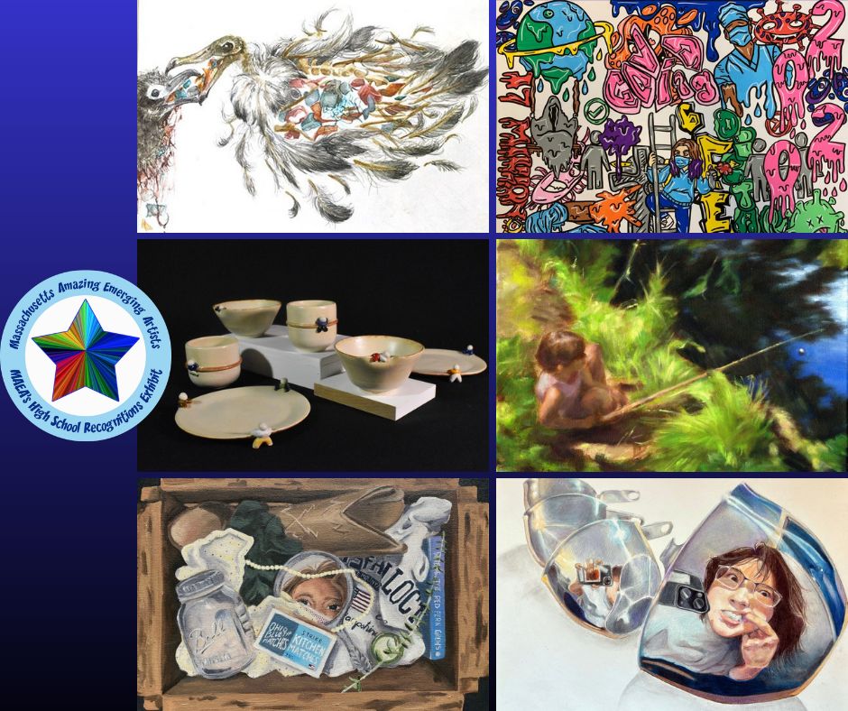 MassArtEd's tweet photo. The Massachusetts Amazing Emerging Artists Recognitions exhibit is live. Check out the 155 works juried into the exhibit and the award winners presentation on our website. Congratulations to everyone with work juried in. https://t.co/3TDjV1Nm4s https://t.co/z7PP0Q5DQh