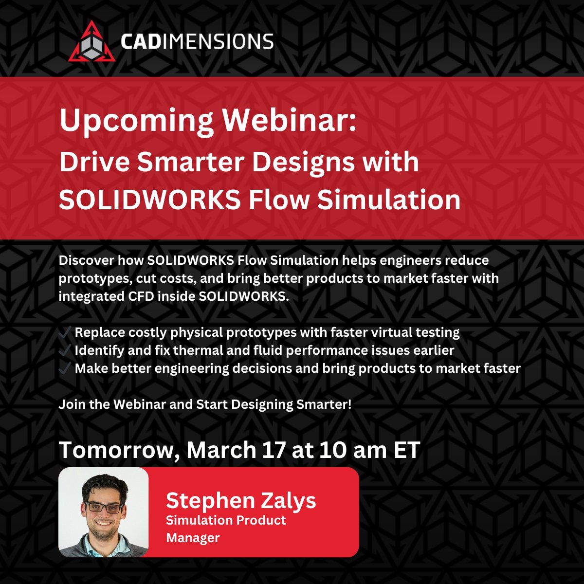CADimensions's tweet image. See how SOLIDWORKS Flow Simulation brings CFD directly into your CAD so you can cut prototypes, reduce design iterations, and validate thermal/flow performance early. 
📆Save your spot for tomorrow's webinar: hubs.ly/Q046V_jR0
#SOLIDWORKS #EngineeringInnovation