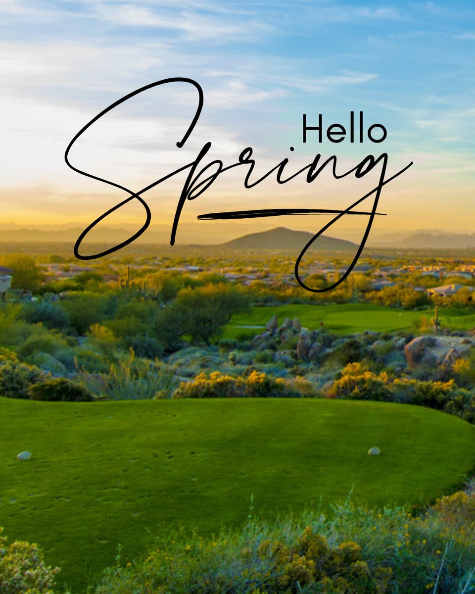 TroonNorthGC's tweet photo. Hello, spring!

The desert is waking up, the greens are glowing, and it’s the perfect time to tee it up at Troon North. 🌼 https://t.co/5ebbdpb6uK