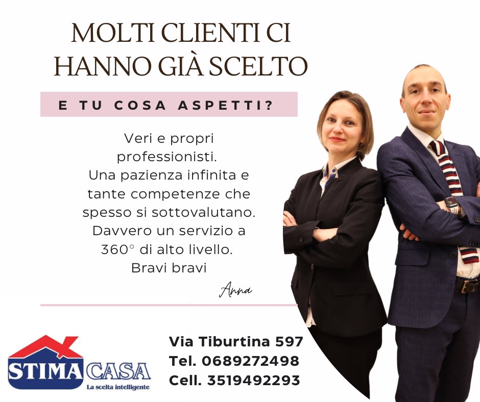 StimaTiburtina's tweet photo. La soddisfazione del cliente, il
Nostro orgoglio più grande.

Ogni vendita è fatta di ascolto, strategia e tanta professionalità.
Per questo lavoriamo ogni giorno per offrire un servizio immobiliare completo e di alto livello.

Grazie ad Anna per la fiducia https://t.co/oUYhBc2zLo
