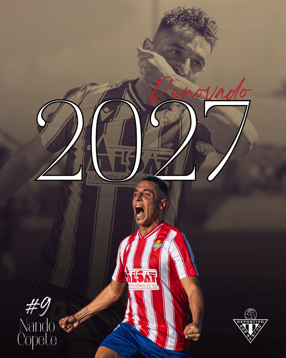 #OFICIAL | RENOVACIÓN 

Nando Copete renueva y seguirá defendiendo nuestro escudo en la 2026/2027.

⚽️ Experiencia y gol para el ataque rojiblanco.

¡El “9” se queda en el Vicente Sanz! ❤️🤍