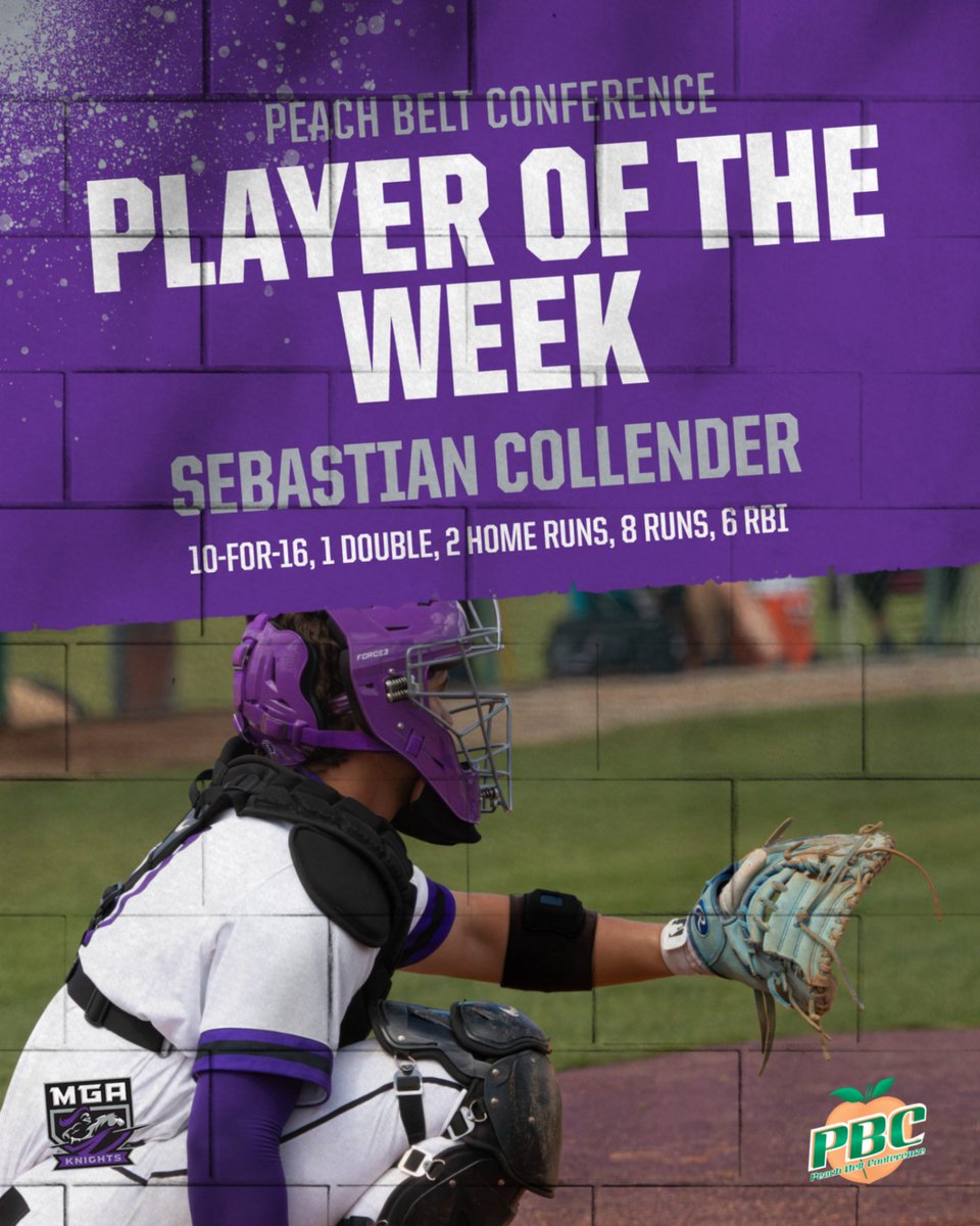MGAKnights's tweet photo. Sebastian Collender named PBC Baseball Player of the Week for the second time this season! #GoKnights #LightTheTorch https://t.co/3fu7x1Ib6z