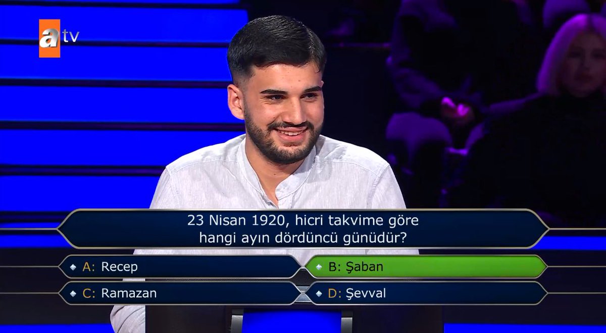 milyonersoru's tweet photo. Doğru Cevap: Şaban

Depremzede Mehmet Okan Tükboğa 500 bin TL ödülü alarak yarışmadan çekildi. https://t.co/2KWjTvdeV0