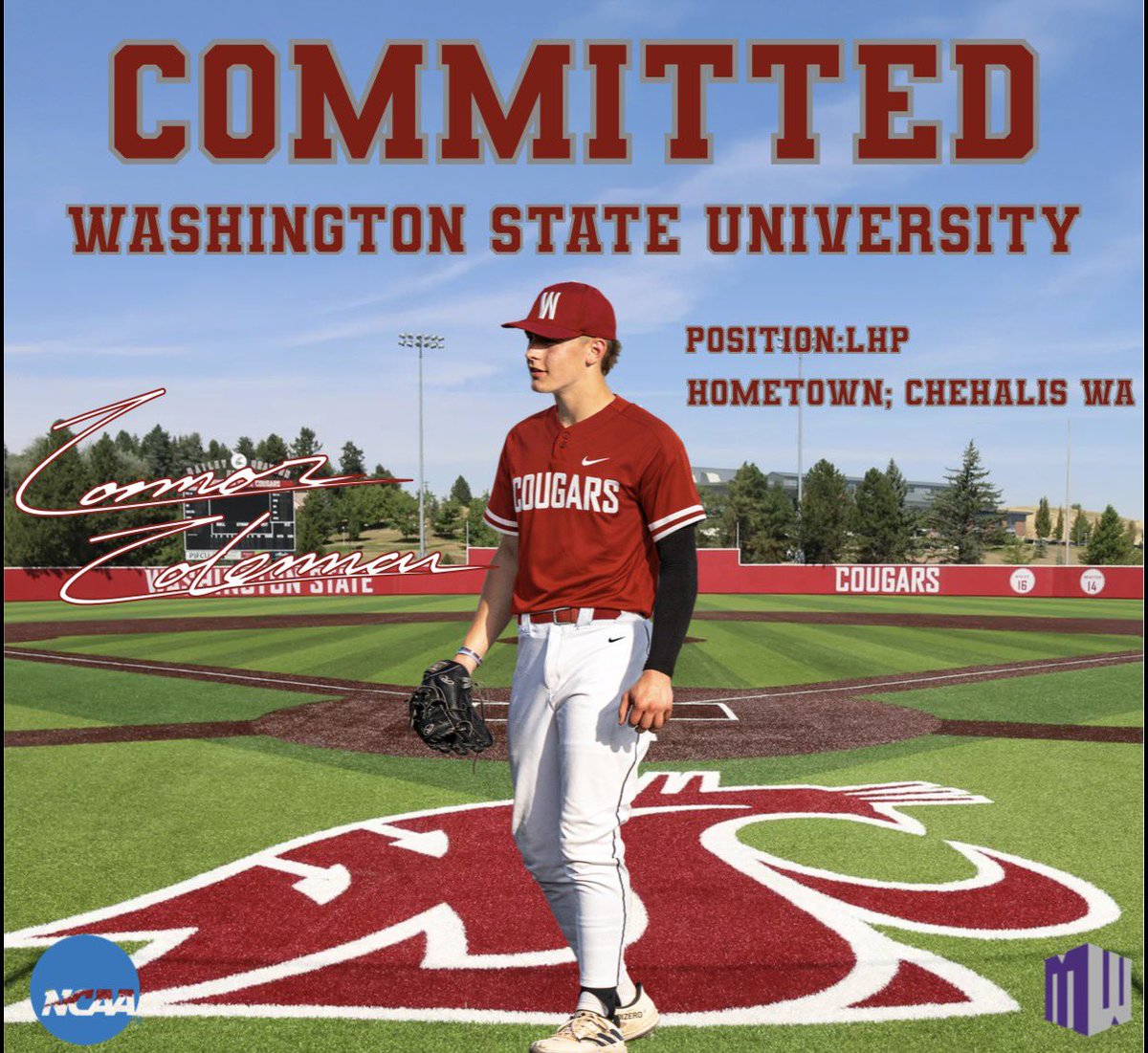 connor_coleman1's tweet photo. After a long journey of finding a home, I'm excited to announce that I am 100% committed to continuing my athletic career at Washington State University. Go Cougs! @NathanChoate22 @PrepBaseballWA https://t.co/YGredYAx4z