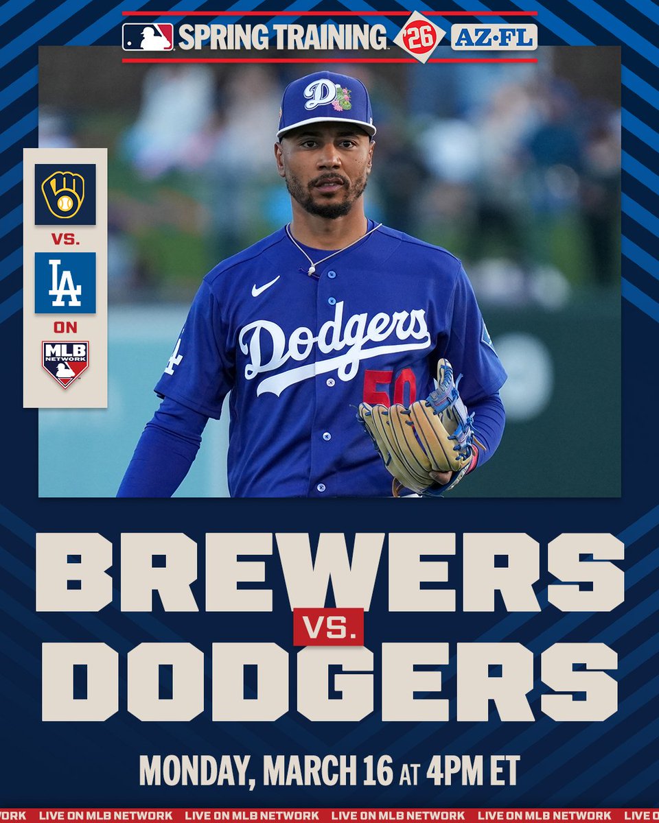 Tune in to MLB Network for Brewers-Dodgers! ⚾️📺