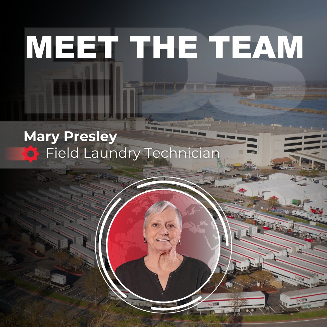 EDSTEAMS's tweet photo. Meet Mary Presley, our Field Laundry Technician.

Mary has been a dedicated member of the EDS team for more than two decades. She oversees the delivery of mobile, on-site laundry services, ensuring our clients and guests have access to safe, efficient, and hygienic processes. https://t.co/VxSTZlEQfe