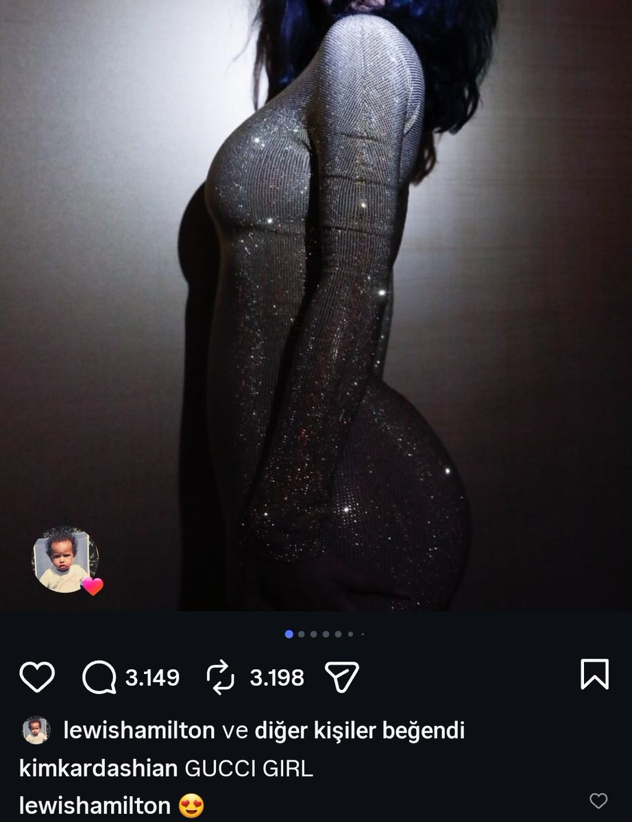 F1Krampon's tweet photo. 👀 Lewis Hamilton, Kim Kardashian'ın paylaşımına yorum yaptı:

"😍" https://t.co/DpvjG6f1W3