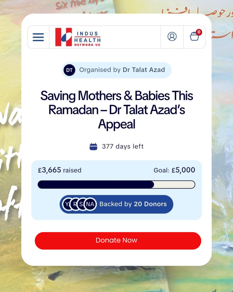 iwaswrittenoff's tweet photo. This initiative helps provide safe deliveries and life-saving care for 10 mothers and their 10 babies. Please donate to my page and help us protect mothers and babies.
Donate now: https://t.co/92Kl64Ko8w
May Allah accept your generosity and multiply your rewards.
- Dr Talat Azad https://t.co/1J6rkHk9sm