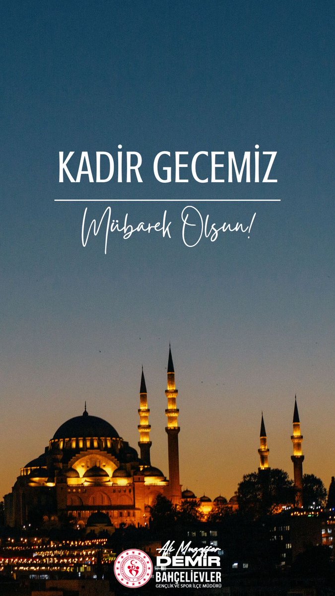Kalbinde Kur'an-ı Kerim'i taşıyan geceye ulaşmanın sevincini yaşıyoruz.

Leyle-i Kadir'in ülkemiz ve alem-i İslam için hayırlara vesile olmasını Allah (c.c) niyaz ederim...

Kadir Gecemiz Mübarek Olsun...

#KadirGecesi