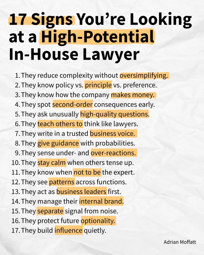 IvyGradServices's tweet photo. Some qualities of Future General Counsels.
They stand out early.
Here are 17 signs you're looking at one 👇 https://t.co/ew5nqm8Bsr