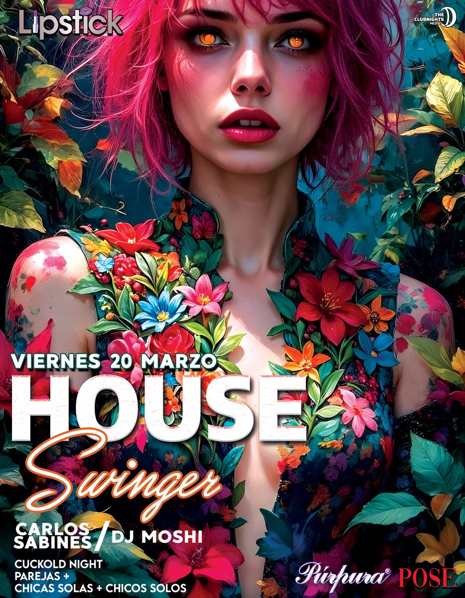 🎧🌸 HOUSE SWINGER · SPRING EDITION 🌸🎧

Este 20 de Marzo llega la 3ª edición de Electro Swinger 🔥

🎶 Noche 100% electrónica
💑 Parejas · 💃 Chicas · 🕺 Chicos

En cabina:
🎧 Carlos Sabines
🎧 DJ Moshi

Primavera, beats sensuales y una pista donde la vibra se siente… y se