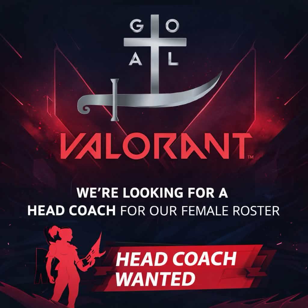 VALERIONESPORTS's tweet photo. We are looking for a Head Coach and Analyst for our Valorant Female Roster 👩‍💼

All requests will be evaluated and we will respond positively or negatively as soon as possible ⌛️

Fluent English is a must❗️

Link to the registration form in the comments 👇 https://t.co/VYDwF6chgt