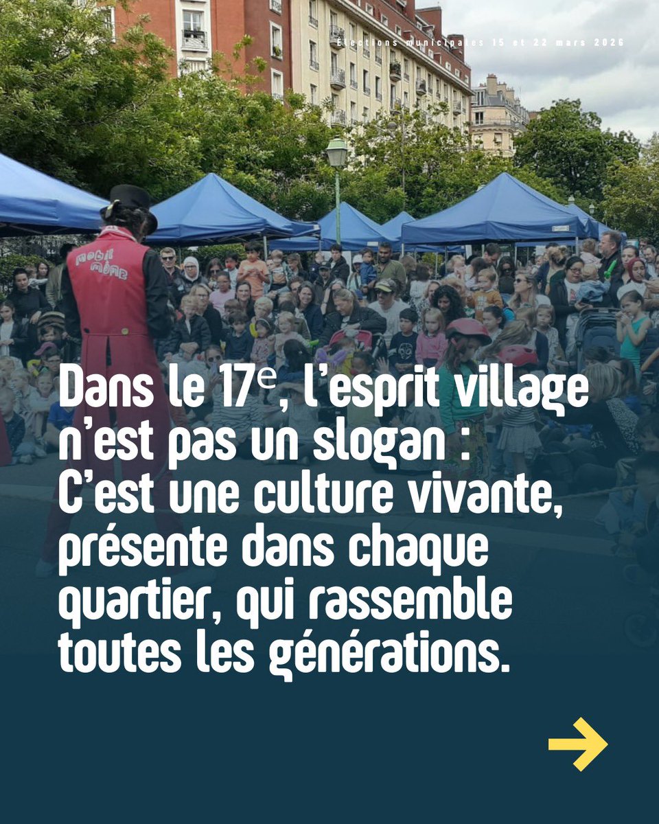 geoffroyboulard's tweet photo. La culture fait battre le cœur du 17e 💙

Depuis 2020, nous avons renforcé une offre culturelle vivante dans chaque quartier : expositions, concerts, festivals, cinéma en plein air, soutien aux artistes…

Découvrez nos engagements pour un 17e toujours plus créatif.

#Paris17 https://t.co/aTSxgjZnY6