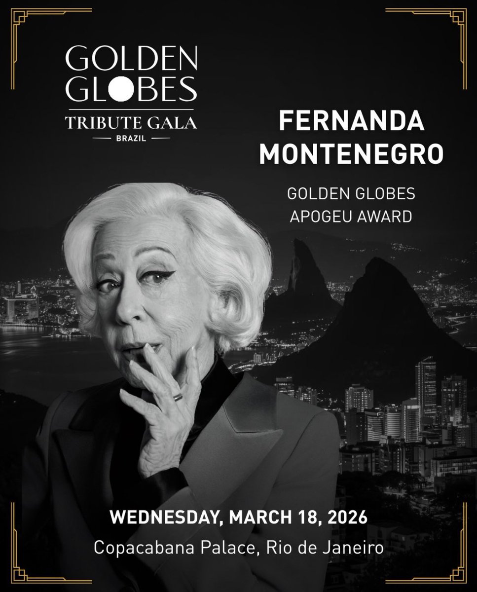 insteasy's tweet image. Dia 18/03 acontecerá o Tribute Gala do Golden Globes no Copacabana Palace!

Fernanda Montenegro será uma das homenageadas! 🏆

#GoldenGlobes #GlobodeOuro
